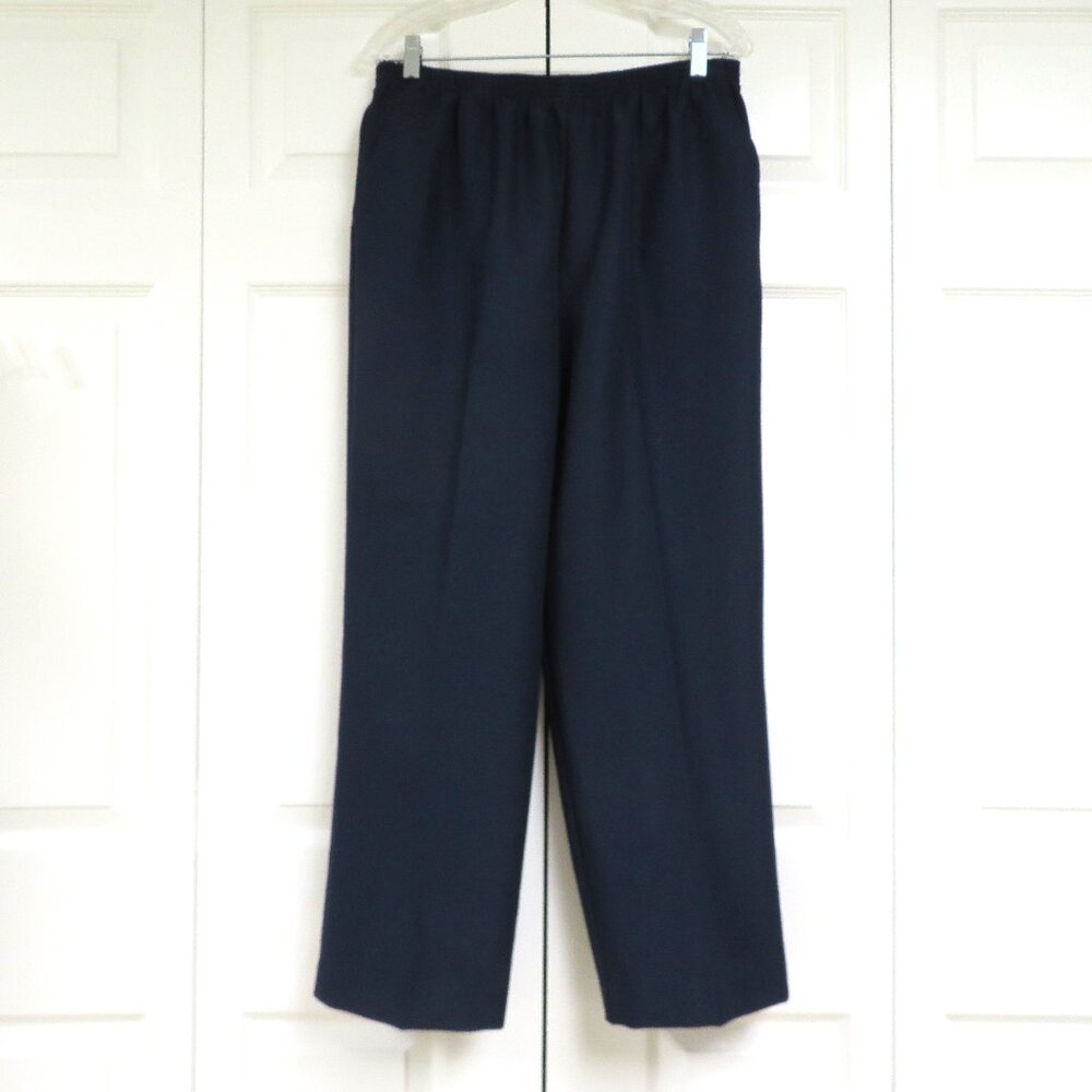 NWT Alfred Dunner Classics 16 SHORT Navy Blue Solid 28" Inseam